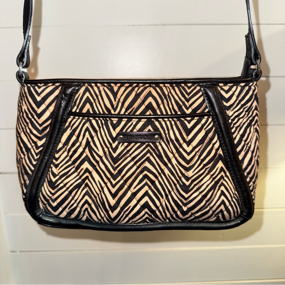 Vera Bradley Tan and Black Zebra Crossbody Bag